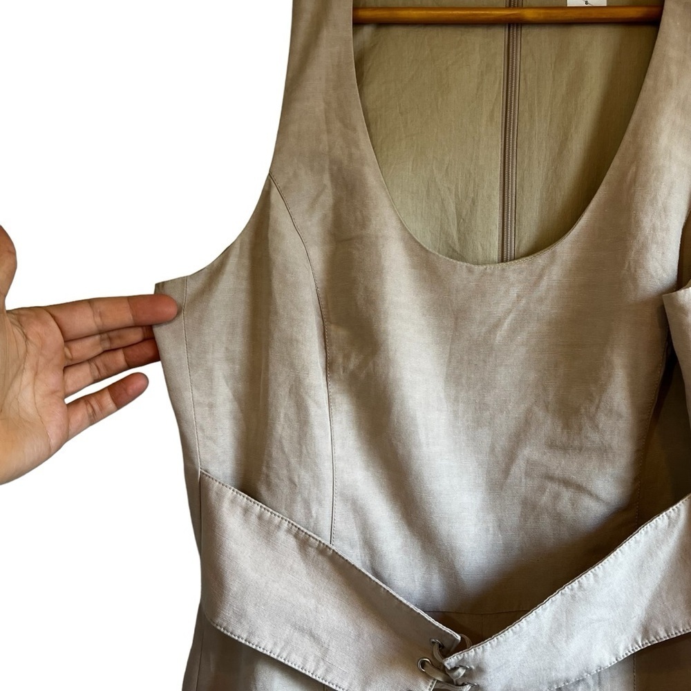Club Monaco Beige Sleeveless Linen Blend Jumpsuit - Picture 5 of 16